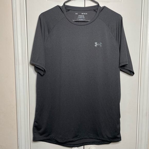 Under Armour The Tech Tee Short Sleeve Steel Gray Shirt Mens Medium - Picture 1 of 4